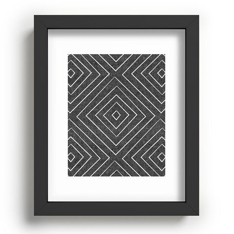 Little Arrow Design Co woven diamonds charcoal Recessed Framing Rectangle
