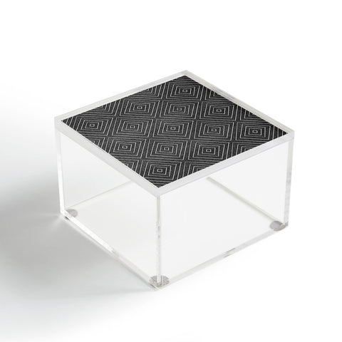 Little Arrow Design Co woven diamonds charcoal Acrylic Box