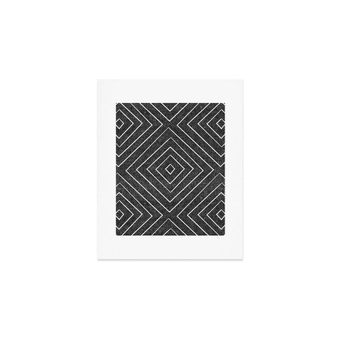 Little Arrow Design Co woven diamonds charcoal Art Print