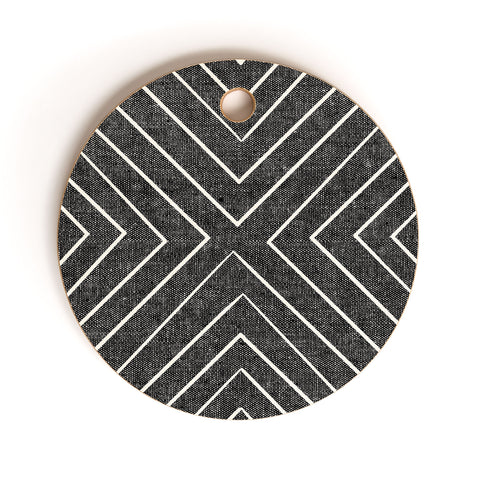 Little Arrow Design Co woven diamonds charcoal Cutting Board Round