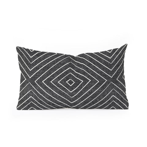 Little Arrow Design Co woven diamonds charcoal Oblong Throw Pillow