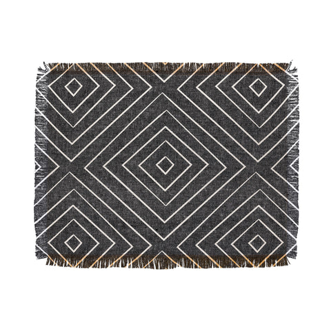 Little Arrow Design Co woven diamonds charcoal Throw Blanket