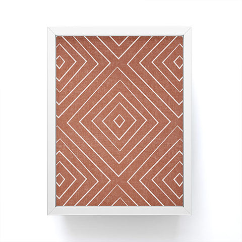 Little Arrow Design Co woven diamonds cinnamon Framed Mini Art Print