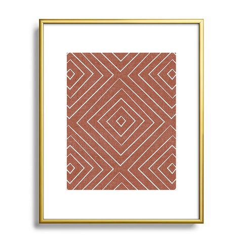 Little Arrow Design Co woven diamonds cinnamon Metal Framed Art Print