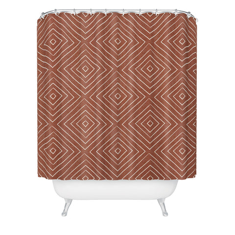 Little Arrow Design Co woven diamonds cinnamon Shower Curtain