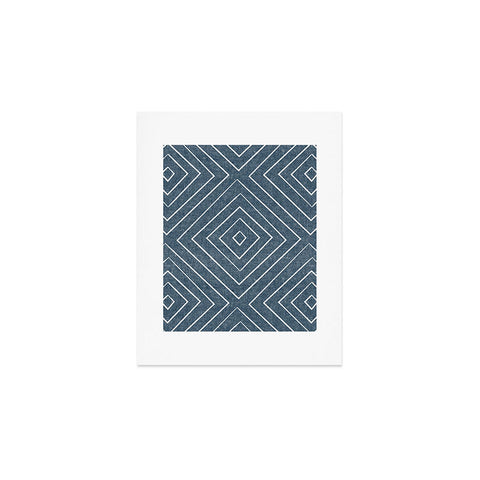Little Arrow Design Co woven diamonds dark blue Art Print