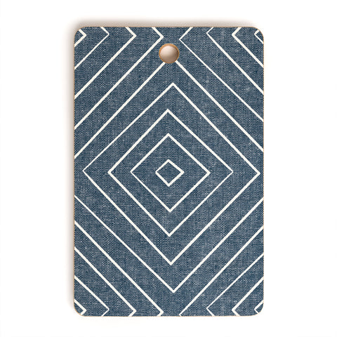 Little Arrow Design Co woven diamonds dark blue Cutting Board Rectangle