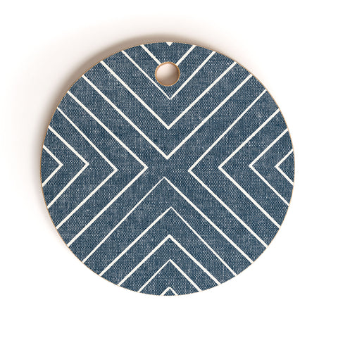 Little Arrow Design Co woven diamonds dark blue Cutting Board Round
