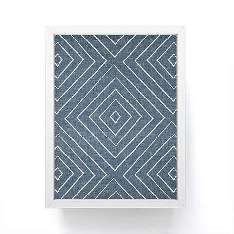 Little Arrow Design Co woven diamonds dark blue Framed Mini Art Print