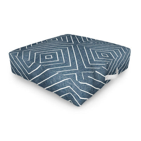 Little Arrow Design Co woven diamonds dark blue Outdoor Floor Cushion