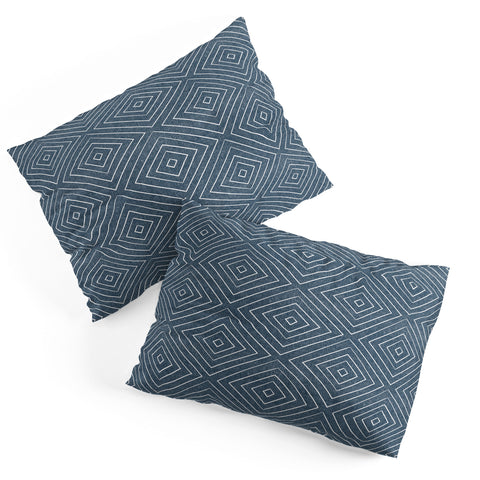 Little Arrow Design Co woven diamonds dark blue Pillow Shams