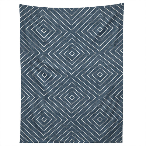 Little Arrow Design Co woven diamonds dark blue Tapestry
