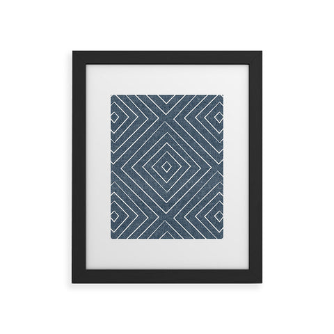 Little Arrow Design Co woven diamonds dark blue Framed Art Print