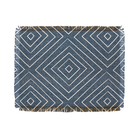 Little Arrow Design Co woven diamonds dark blue Throw Blanket