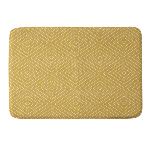 Little Arrow Design Co woven diamonds gold Memory Foam Bath Mat