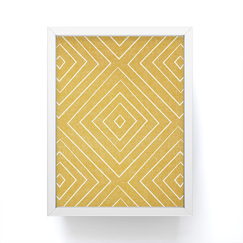 Little Arrow Design Co woven diamonds gold Framed Mini Art Print