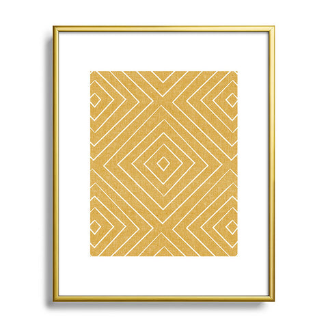 Little Arrow Design Co woven diamonds gold Metal Framed Art Print