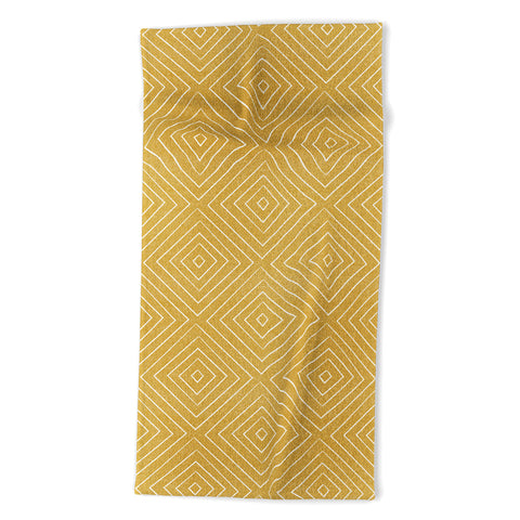 Little Arrow Design Co woven diamonds gold Beach Towel