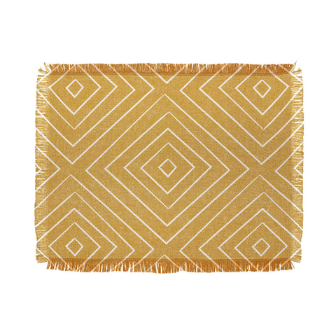 Little Arrow Design Co woven diamonds gold Throw Blanket