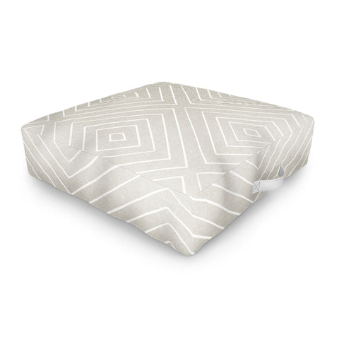 Little Arrow Design Co woven diamonds greige Outdoor Floor Cushion