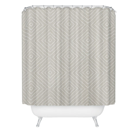 Little Arrow Design Co woven diamonds greige Shower Curtain