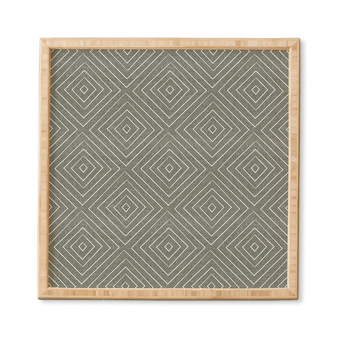 Little Arrow Design Co woven diamonds olive Framed Wall Art