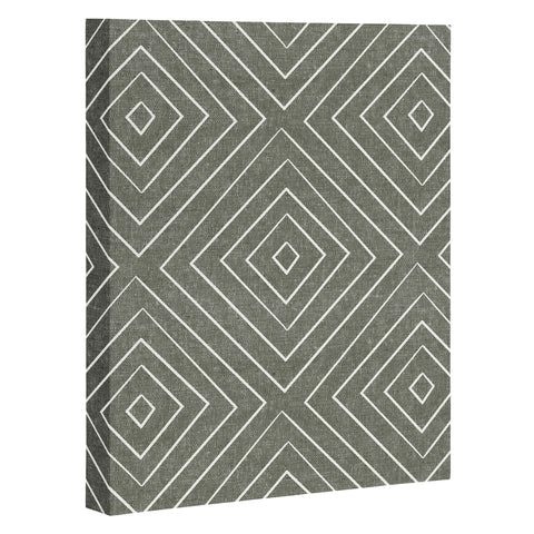 Little Arrow Design Co woven diamonds olive Art Canvas