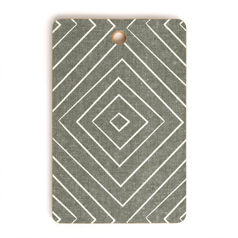 Little Arrow Design Co woven diamonds olive Cutting Board Rectangle