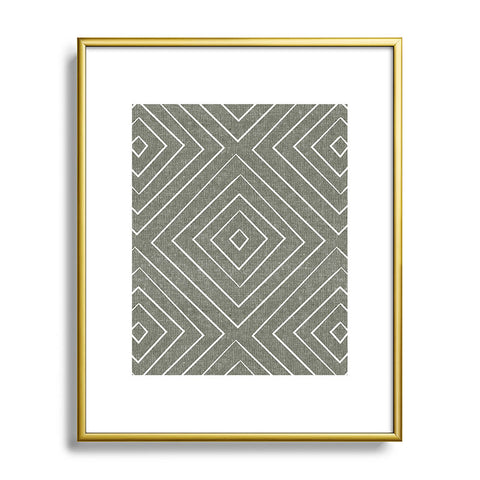 Little Arrow Design Co woven diamonds olive Metal Framed Art Print