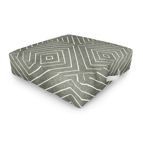 Little Arrow Design Co woven diamonds olive Outdoor Floor Cushion