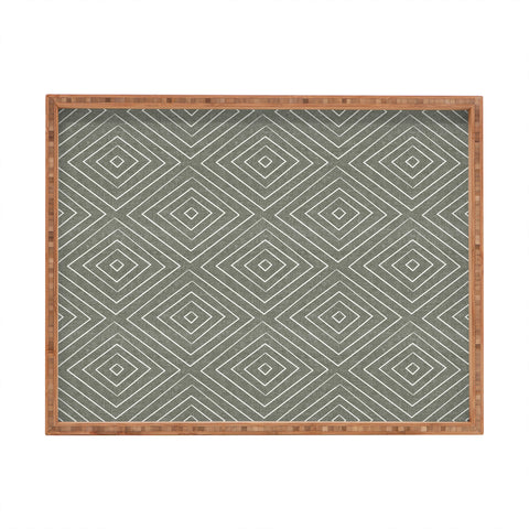Little Arrow Design Co woven diamonds olive Rectangular Tray