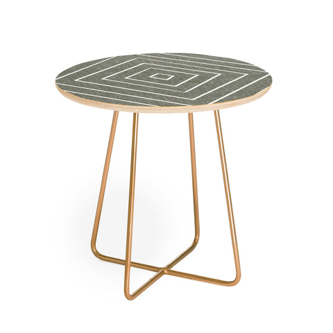 Little Arrow Design Co woven diamonds olive Round Side Table