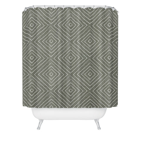 Little Arrow Design Co woven diamonds olive Shower Curtain