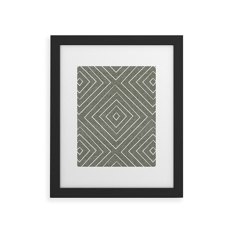Little Arrow Design Co woven diamonds olive Framed Art Print