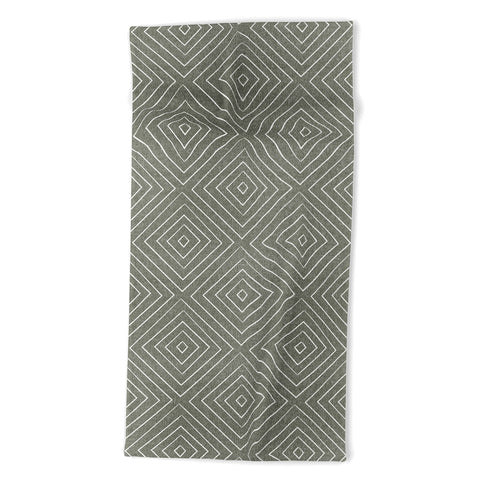 Little Arrow Design Co woven diamonds olive Beach Towel