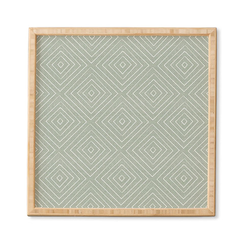 Little Arrow Design Co woven diamonds sage Framed Wall Art