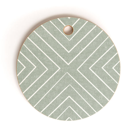 Little Arrow Design Co woven diamonds sage Cutting Board Round