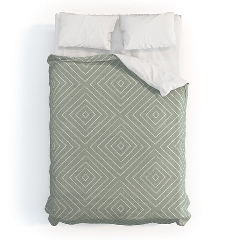 Little Arrow Design Co woven diamonds sage Duvet Cover