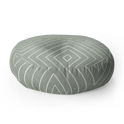 Little Arrow Design Co woven diamonds sage Floor Pillow Round