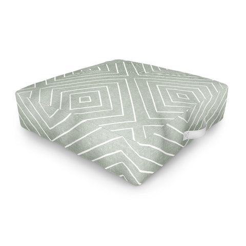 Little Arrow Design Co woven diamonds sage Outdoor Floor Cushion