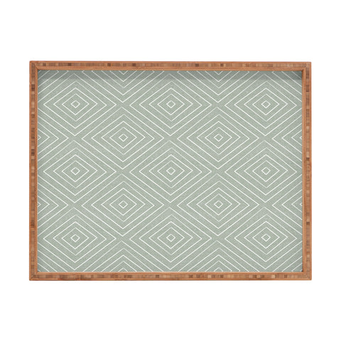 Little Arrow Design Co woven diamonds sage Rectangular Tray