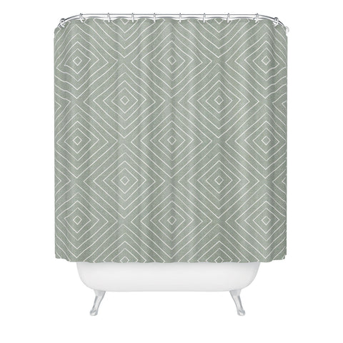 Little Arrow Design Co woven diamonds sage Shower Curtain