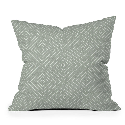 Little Arrow Design Co woven diamonds sage Throw Pillow