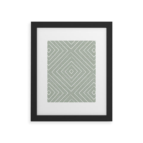 Little Arrow Design Co woven diamonds sage Framed Art Print