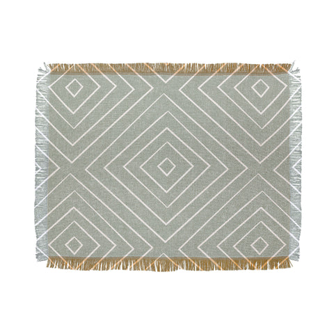 Little Arrow Design Co woven diamonds sage Throw Blanket