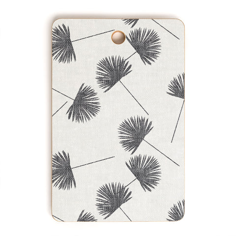 Little Arrow Design Co Woven Fan Palm in Grey Cutting Board Rectangle