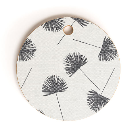 Little Arrow Design Co Woven Fan Palm in Grey Cutting Board Round