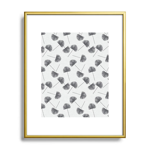 Little Arrow Design Co Woven Fan Palm in Grey Metal Framed Art Print