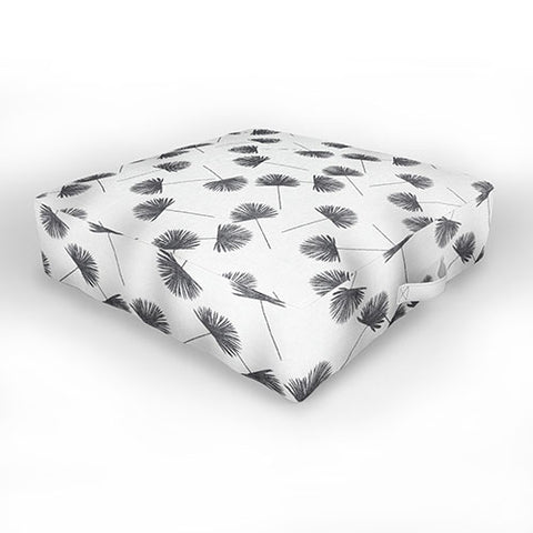 Little Arrow Design Co Woven Fan Palm in Grey Outdoor Floor Cushion