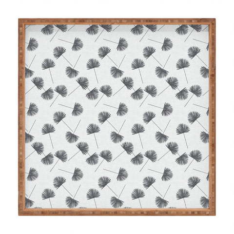 Little Arrow Design Co Woven Fan Palm in Grey Square Tray
